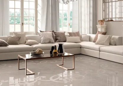 Piso de porcelanato líquido no chão da sala